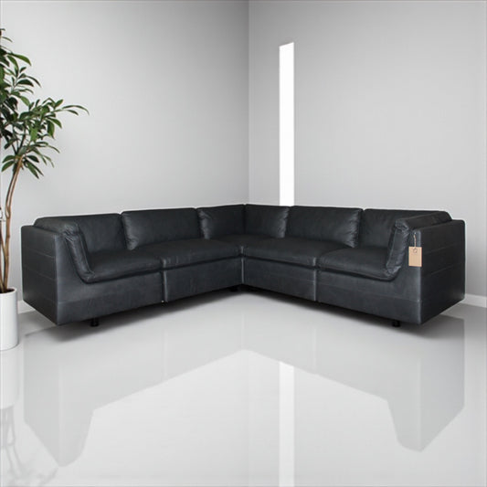 HLHF Volcano Gunpowder Leather Sectional Living Furniture Store Burlington Ontario Near Me 