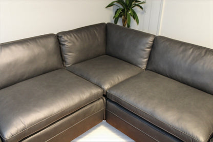 HLHF Volcano Gunpowder Leather Sectional Living Furniture Store Burlington Ontario Near Me 