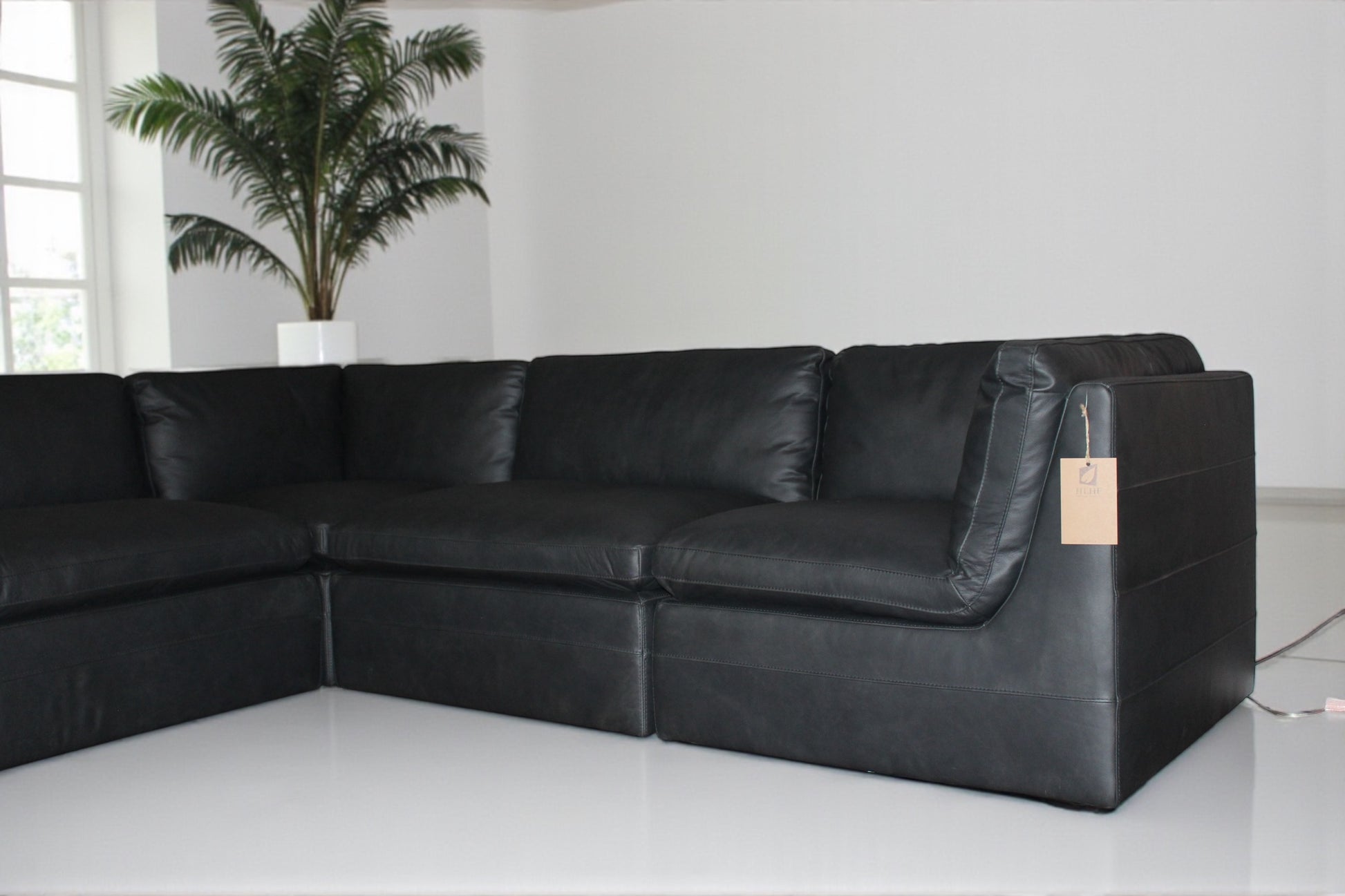 HLHF Volcano Gunpowder Leather Sectional Living Furniture Store Burlington Ontario Near Me 