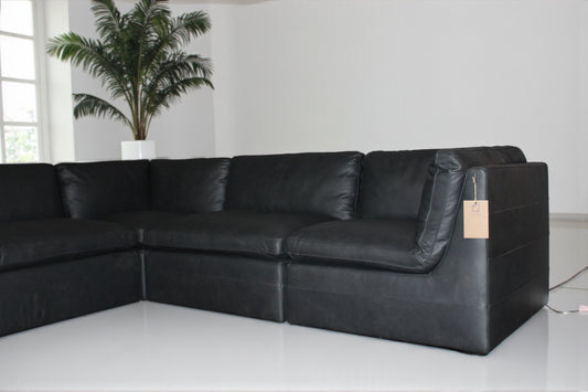 HLHF Volcano Gunpowder Leather Sectional Living Furniture Store Burlington Ontario Near Me 