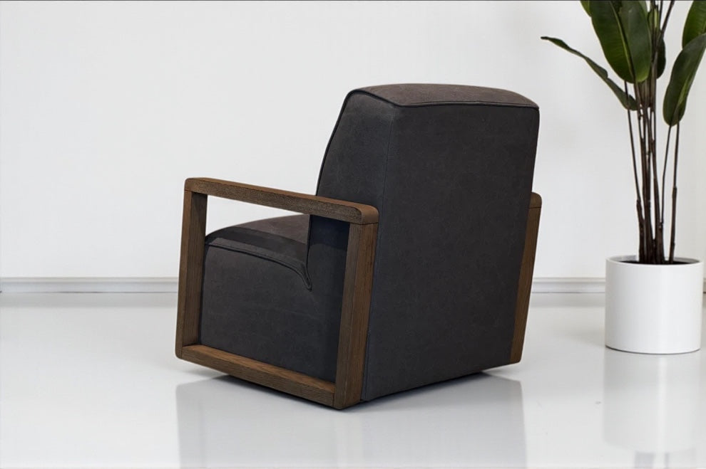 HLHF A997 Turner Canvas Swivel Chair - Grey Accent Chairs, Living Furniture Store Burlington Ontario Near Me 