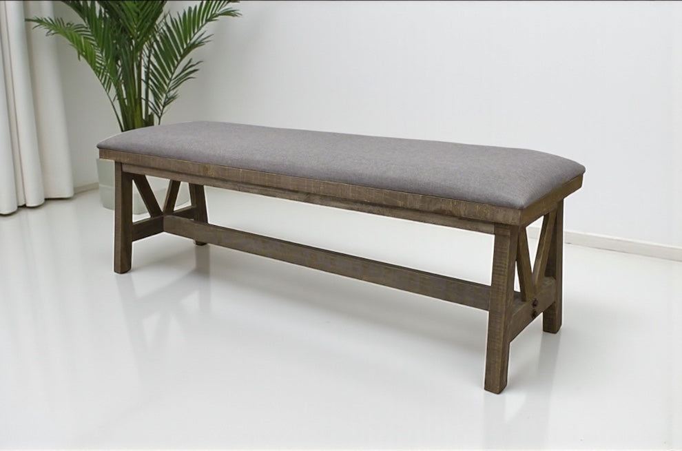 HLHF Loft Brown Decorative Bench Occasional Furniture Store Burlington Ontario Near Me 