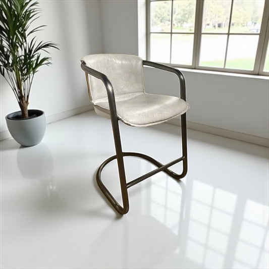 HLHF Aberdeen Stool - Vintage White Leather Stools & Bars Furniture Store Burlington Ontario Near Me 