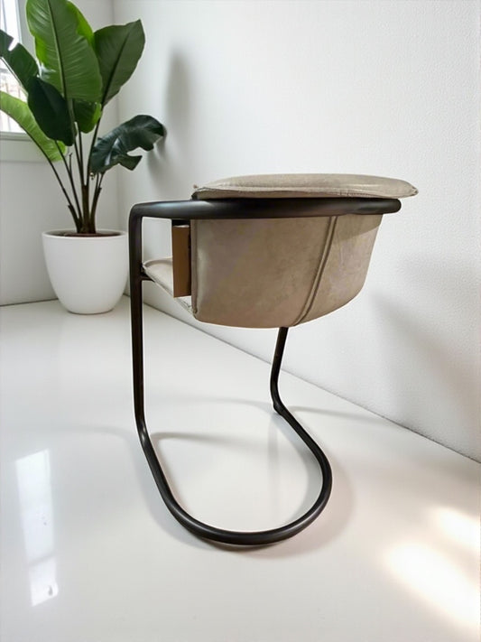 HLHF Aberdeen Stool - Vintage White Leather Stools & Bars Furniture Store Burlington Ontario Near Me 