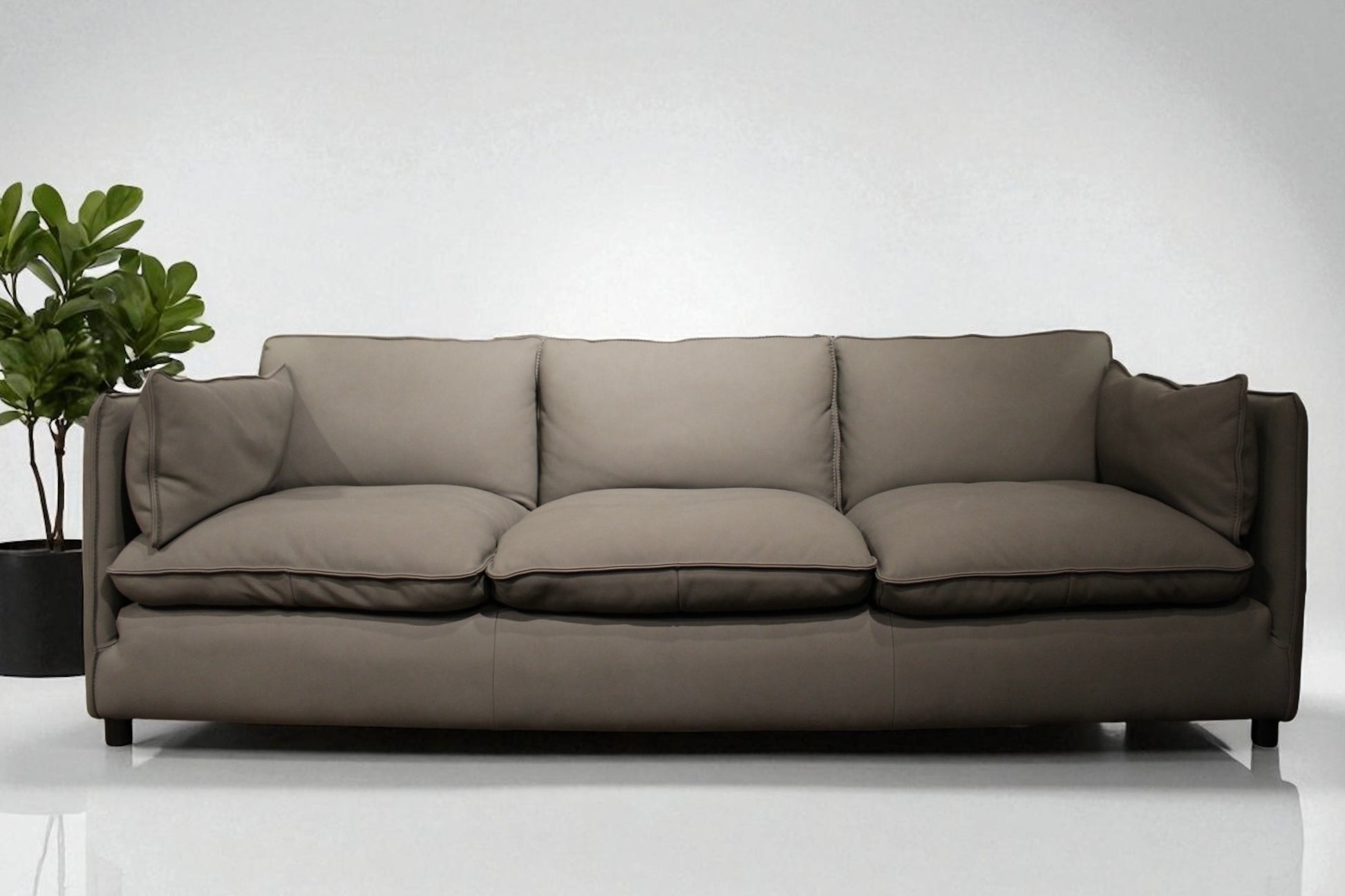 HLHF Istanbul Grey Leather Sofa Living Furniture Store Burlington Ontario Near Me 