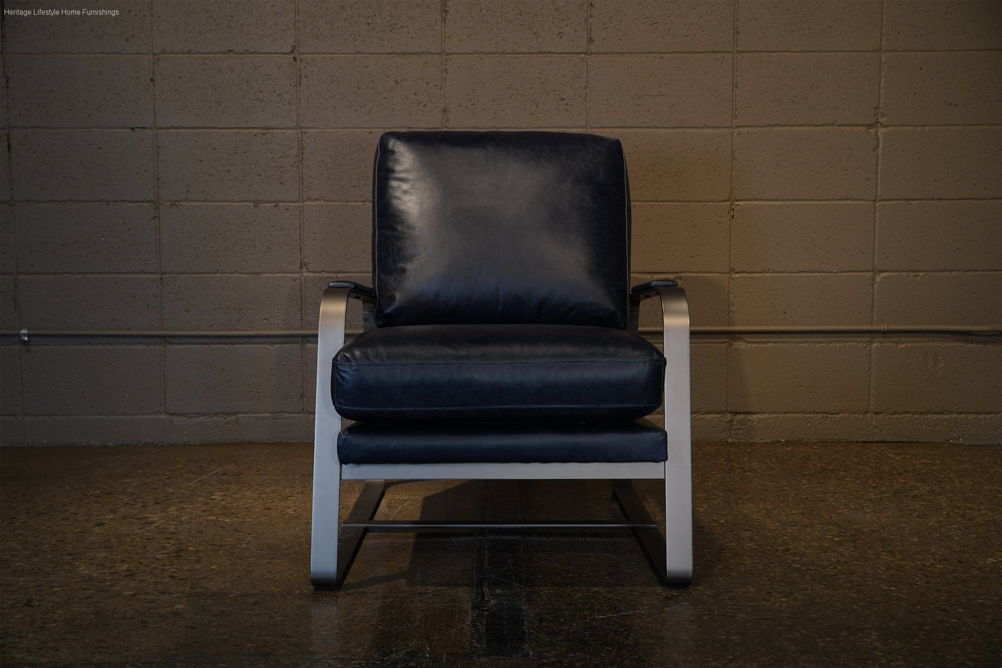 HLHF Tinny Leather Accent Chair - Navy Accent Chairs, Living Furniture Store Burlington Ontario Near Me 