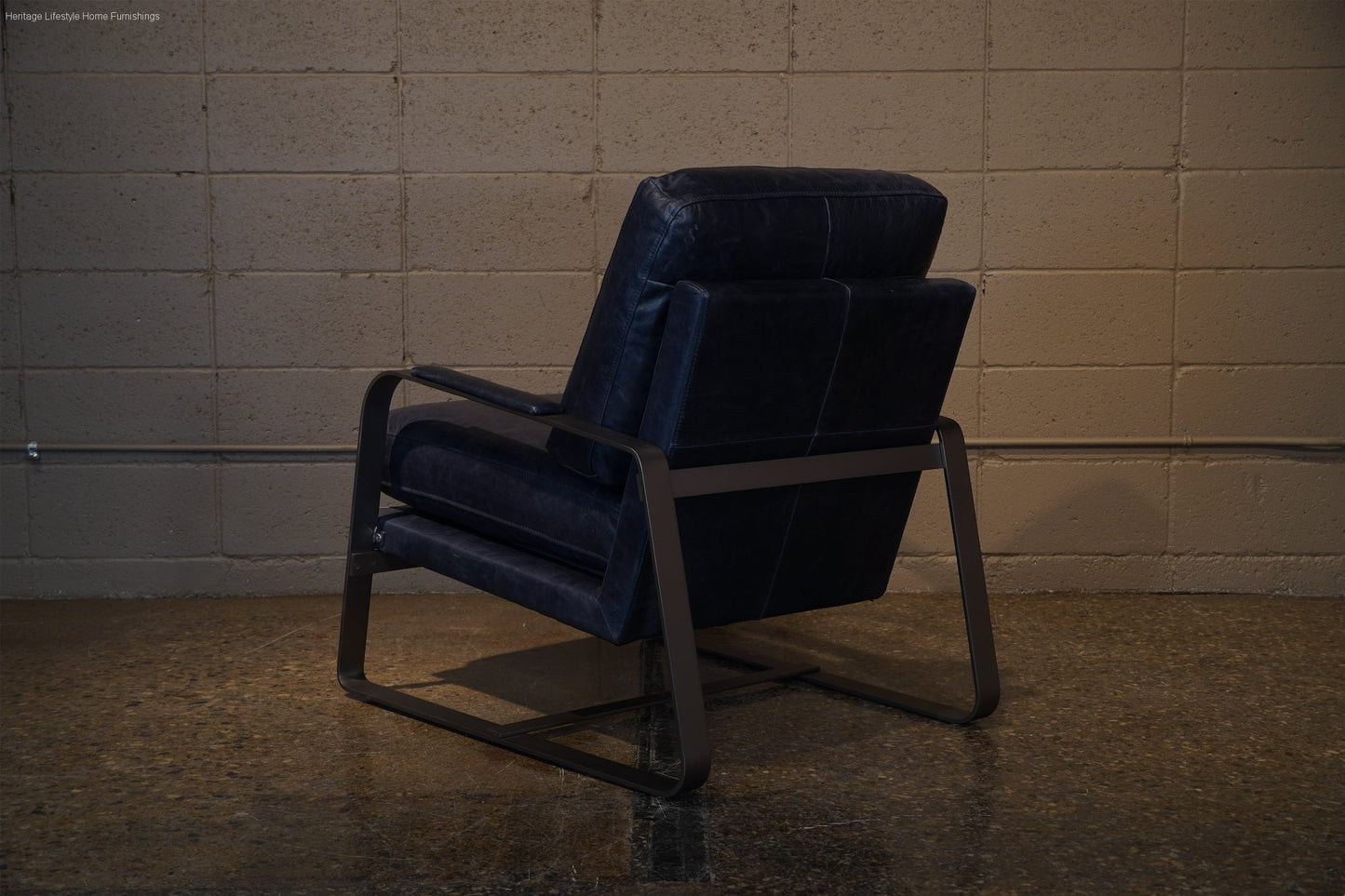 HLHF Tinny Leather Accent Chair - Navy Accent Chairs, Living Furniture Store Burlington Ontario Near Me 