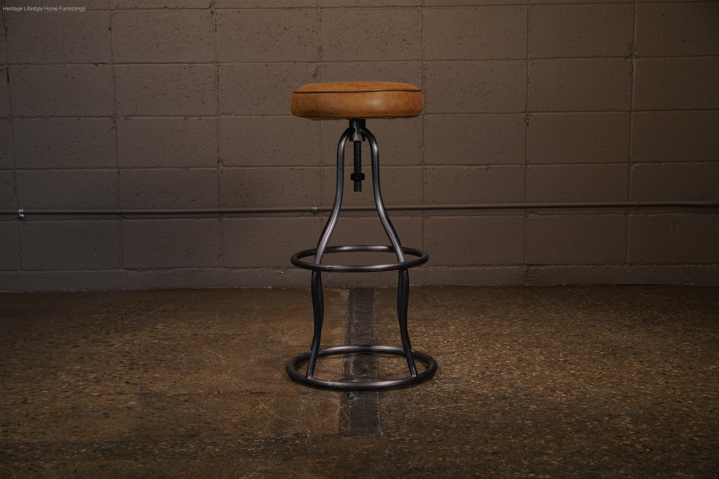 HLHF Derby Adjustable Stool - Whiskey Leather Stools & Bars Furniture Store Burlington Ontario Near Me 