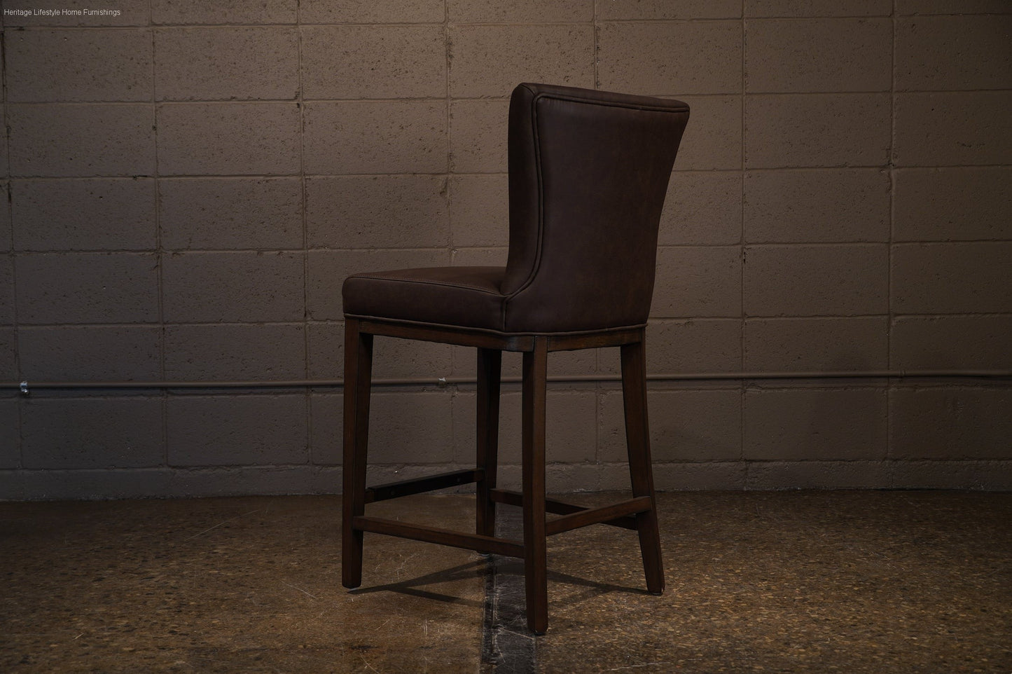 HLHF Y1216 Klyde 216 Coated Fabric Stool - Charcoal & Brown Stools & Bars Furniture Store Burlington Ontario Near Me 