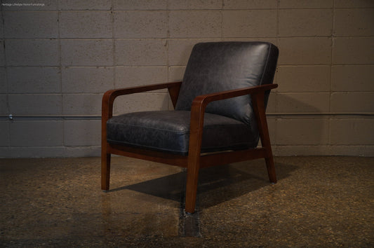 A1067-1(2A) Charcoal Leather Accent Chair Furniture Stores Burlington Ontario Near Me HLHF