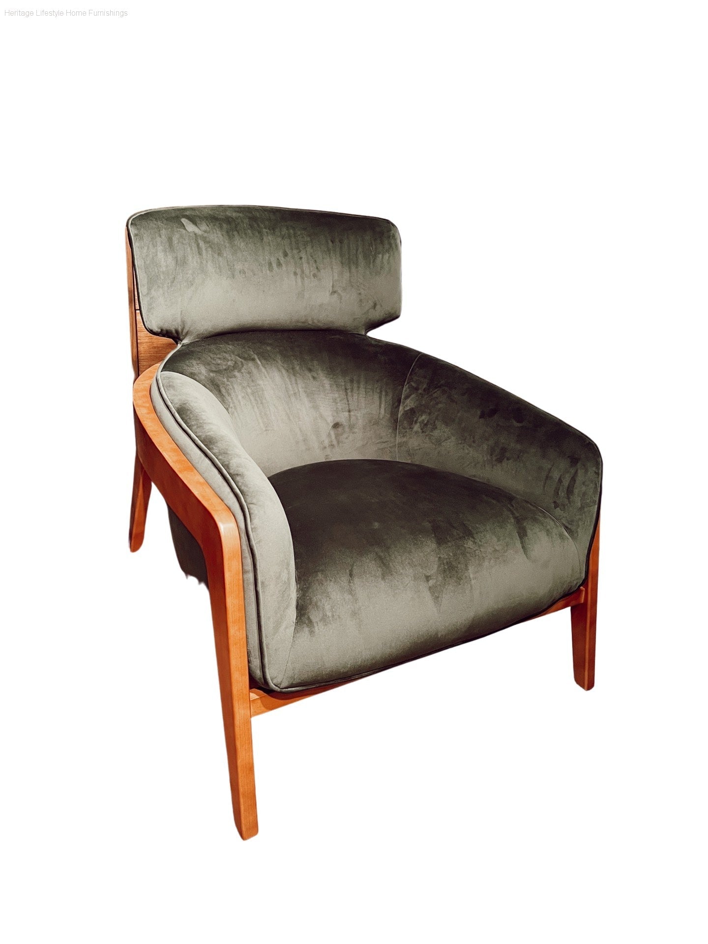 Accent Chair - A993-1(2A) Fabric Accent Chair - Green Velvet
