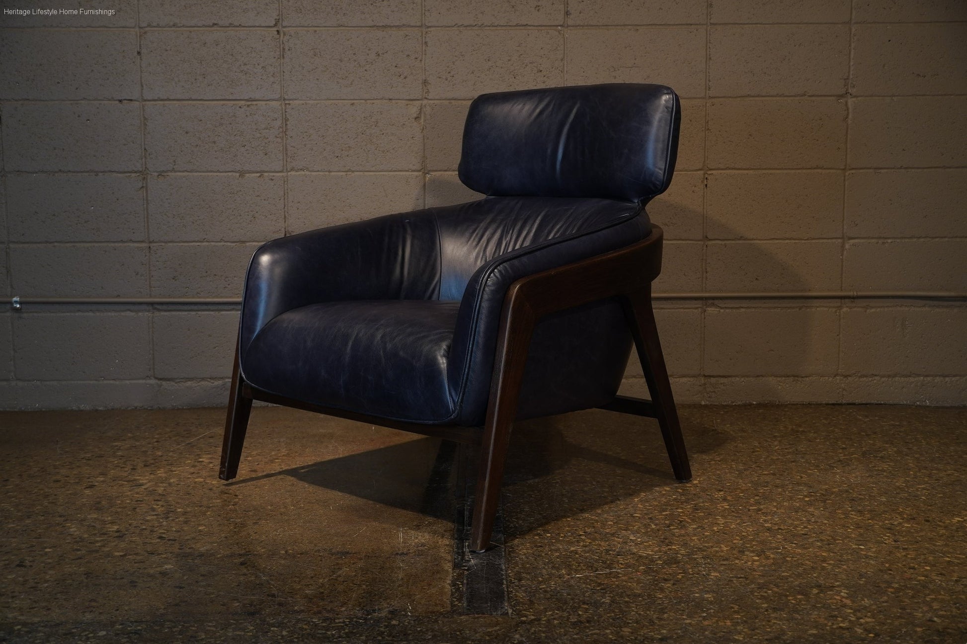 HLHF A993-1(2A) Leather Accent Chair - Navy Accent Chairs, Living Furniture Store Burlington Ontario Near Me 