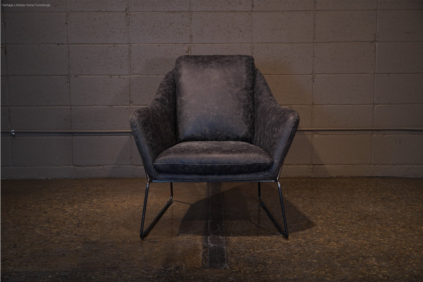 Ebony Genuine Leather Accent Chair Burlington ON