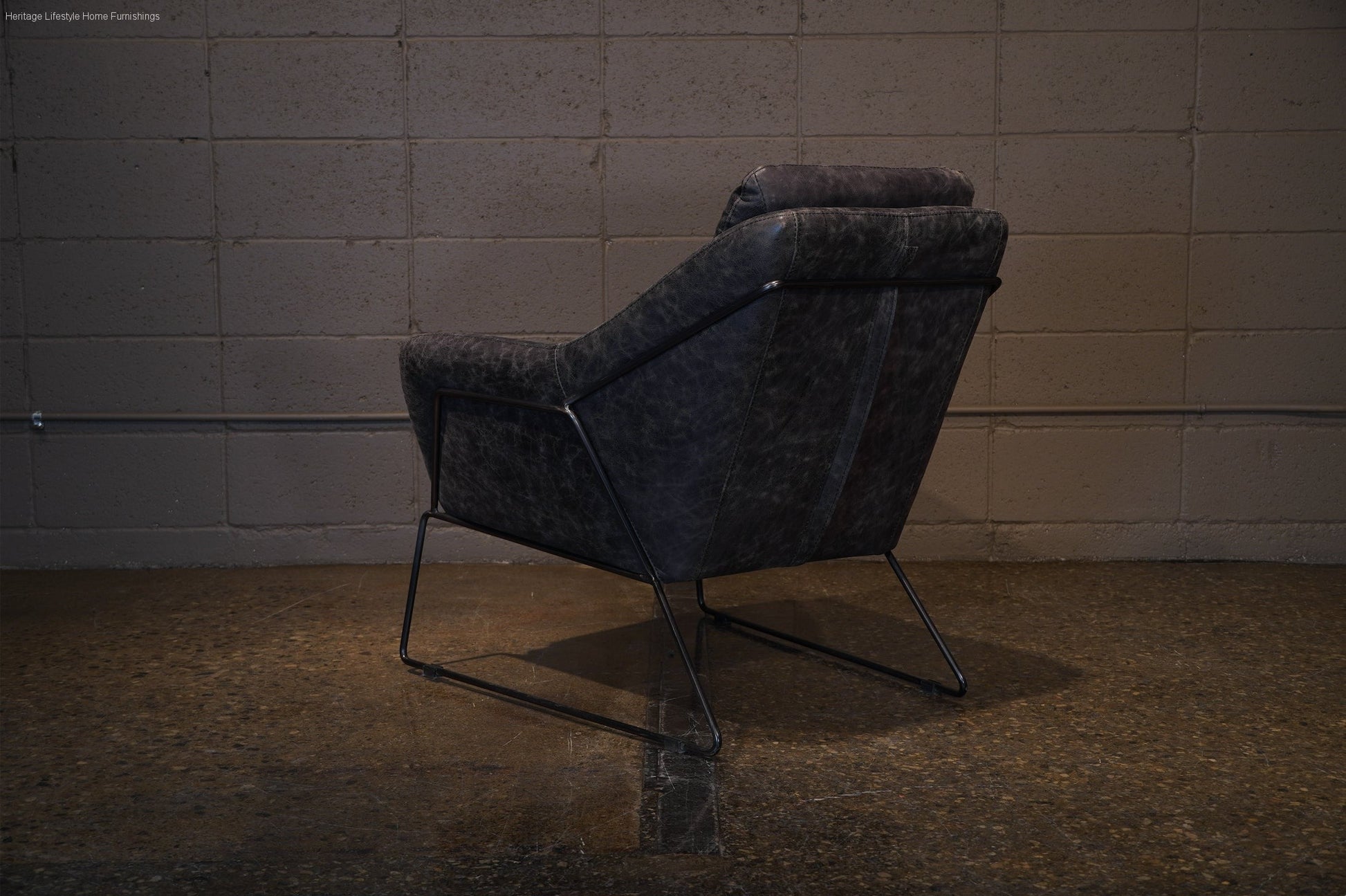 Ebony Genuine Leather Accent Chair Burlington ON