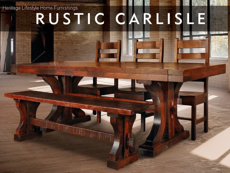 Rustic Carlisle Dining Collection ON Ruffsawn Dining Table HLHF