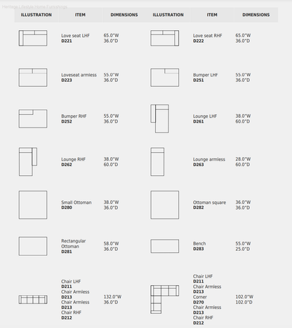 HLHF Domino Fabric Sectional Living Furniture Store Burlington Ontario Near Me 