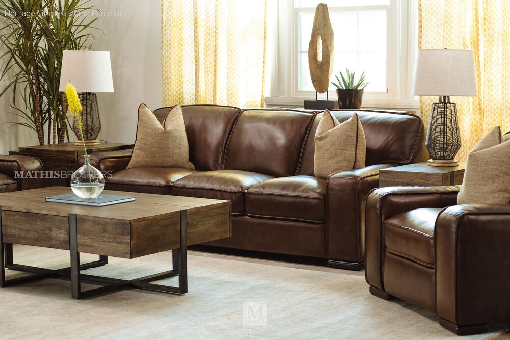 sienna designs leather sofa in stallone greystone