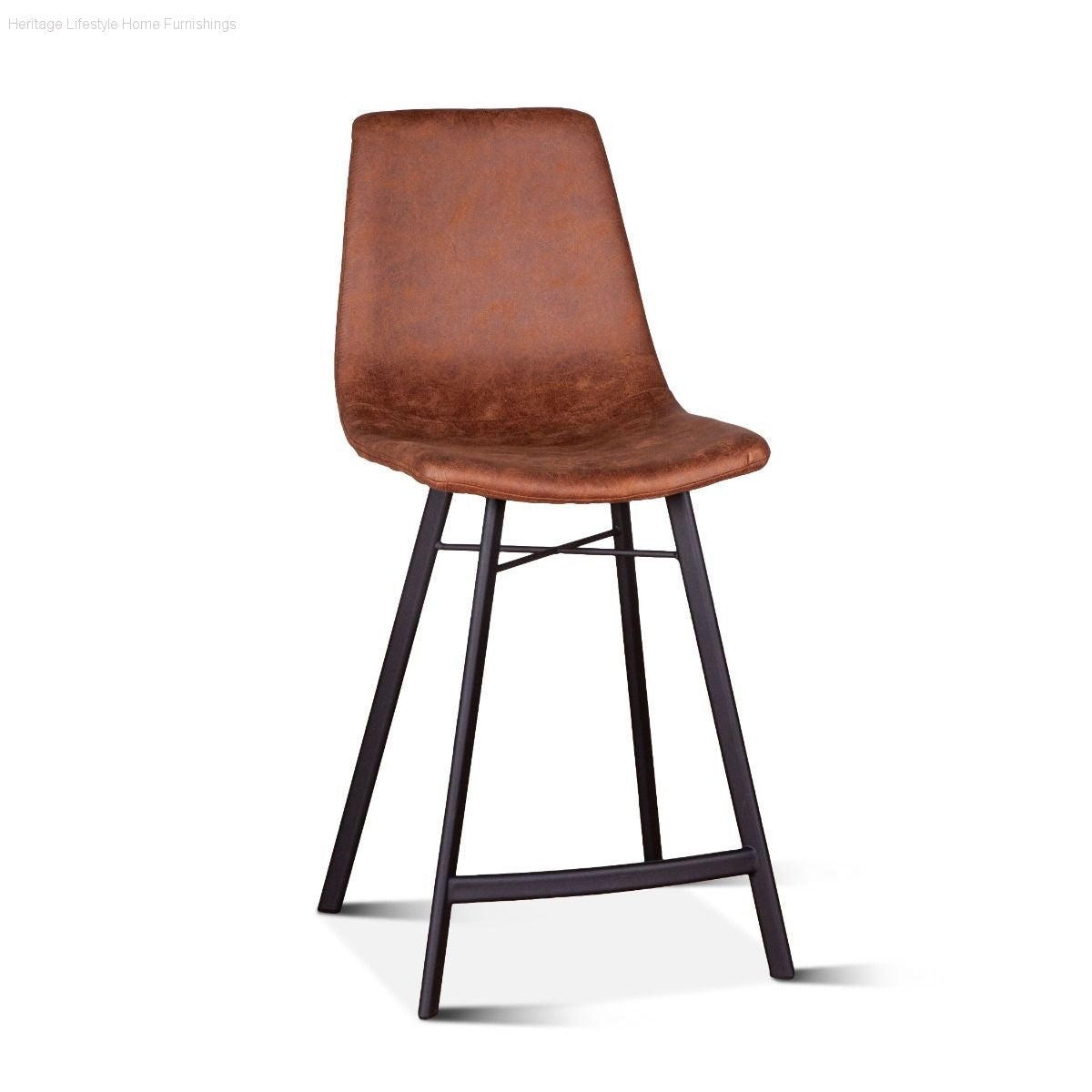 Stool - Sam Counter Stool - Trapper Brown Coated Fabric