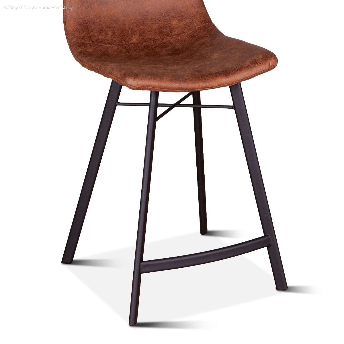 Stool - Sam Counter Stool - Trapper Brown Coated Fabric